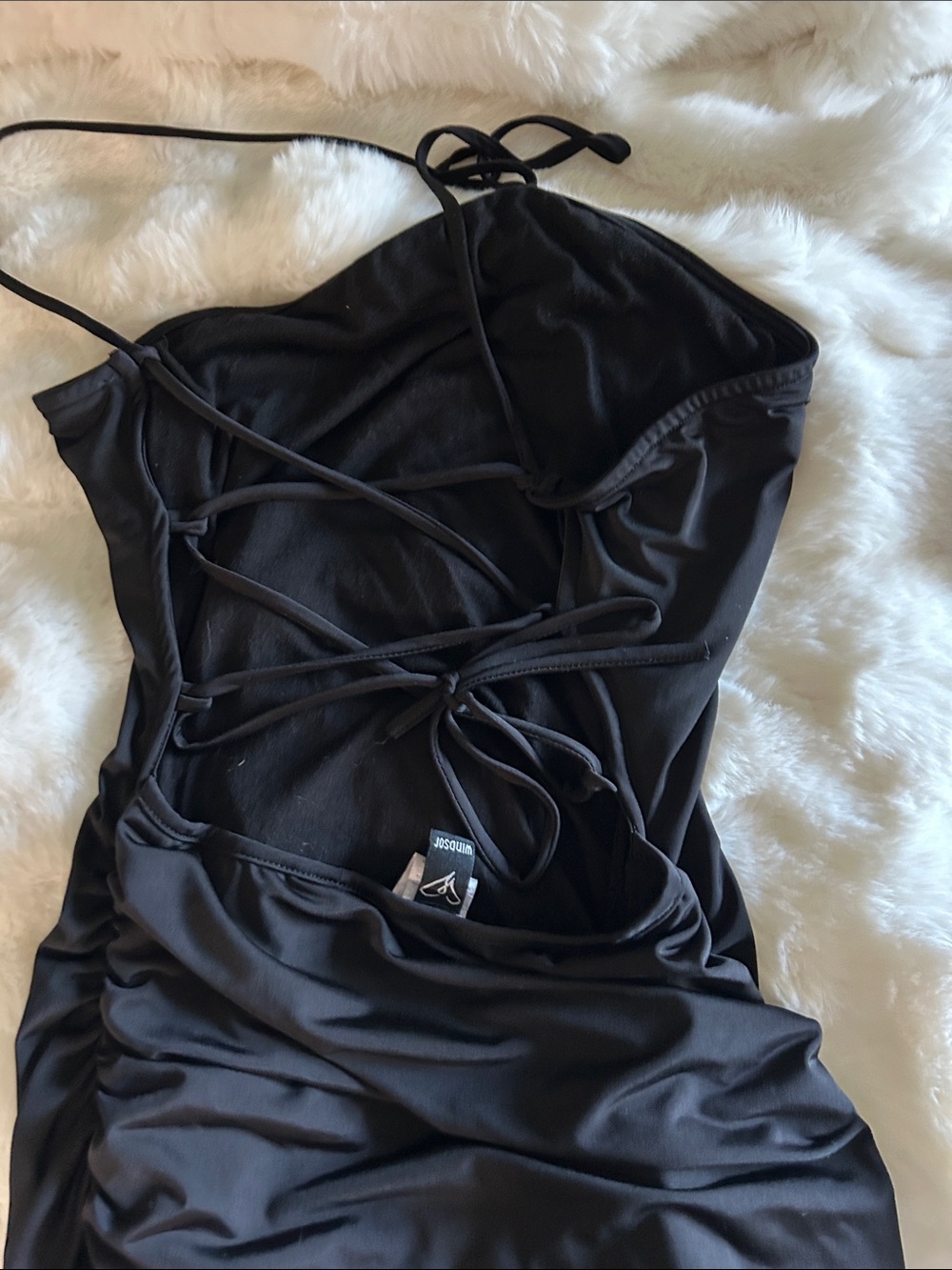 Windsor Black Spaghetti-Strap Mini Dress - Picture 5 of 7